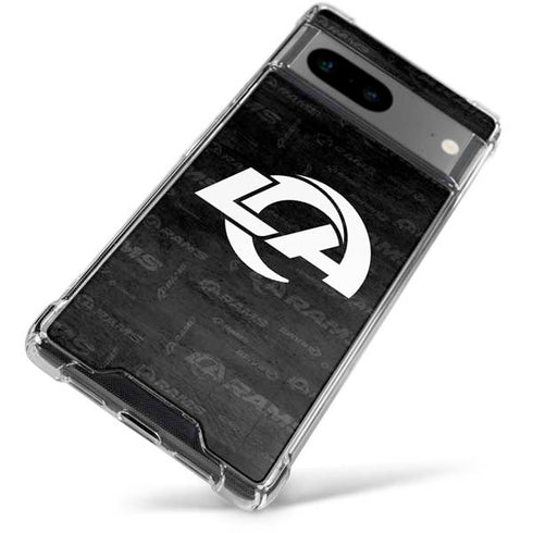 NFL Los Angeles Rams Black & White Google Pixel 7a Clear Case